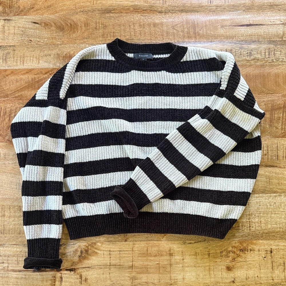 Women’s primark boxy soft striped sweater medium